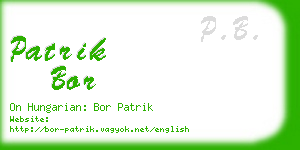 patrik bor business card